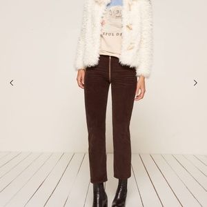 Midrise corduroy pants with expose zipper